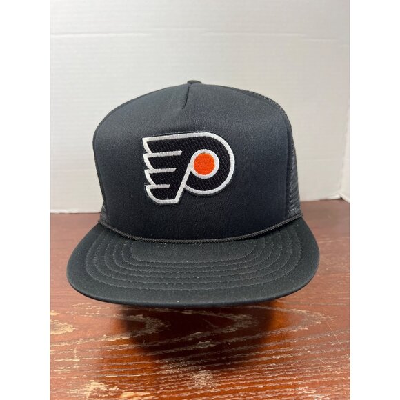Vintage Philadelphia Flyers Black Mesh Snapback Hat X3 - Picture 1 of 4